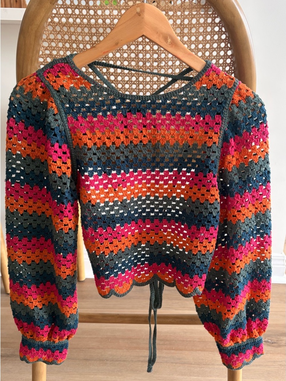 Zara Crochet open back knit sweater